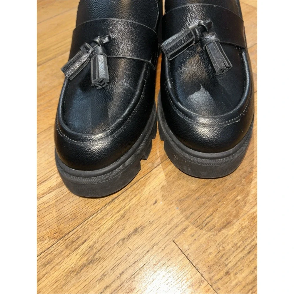 Chunky Heel Loafers Black y2k 9.5‎ A.N.A. Penny Goth Whimsigoth Academia Witchy